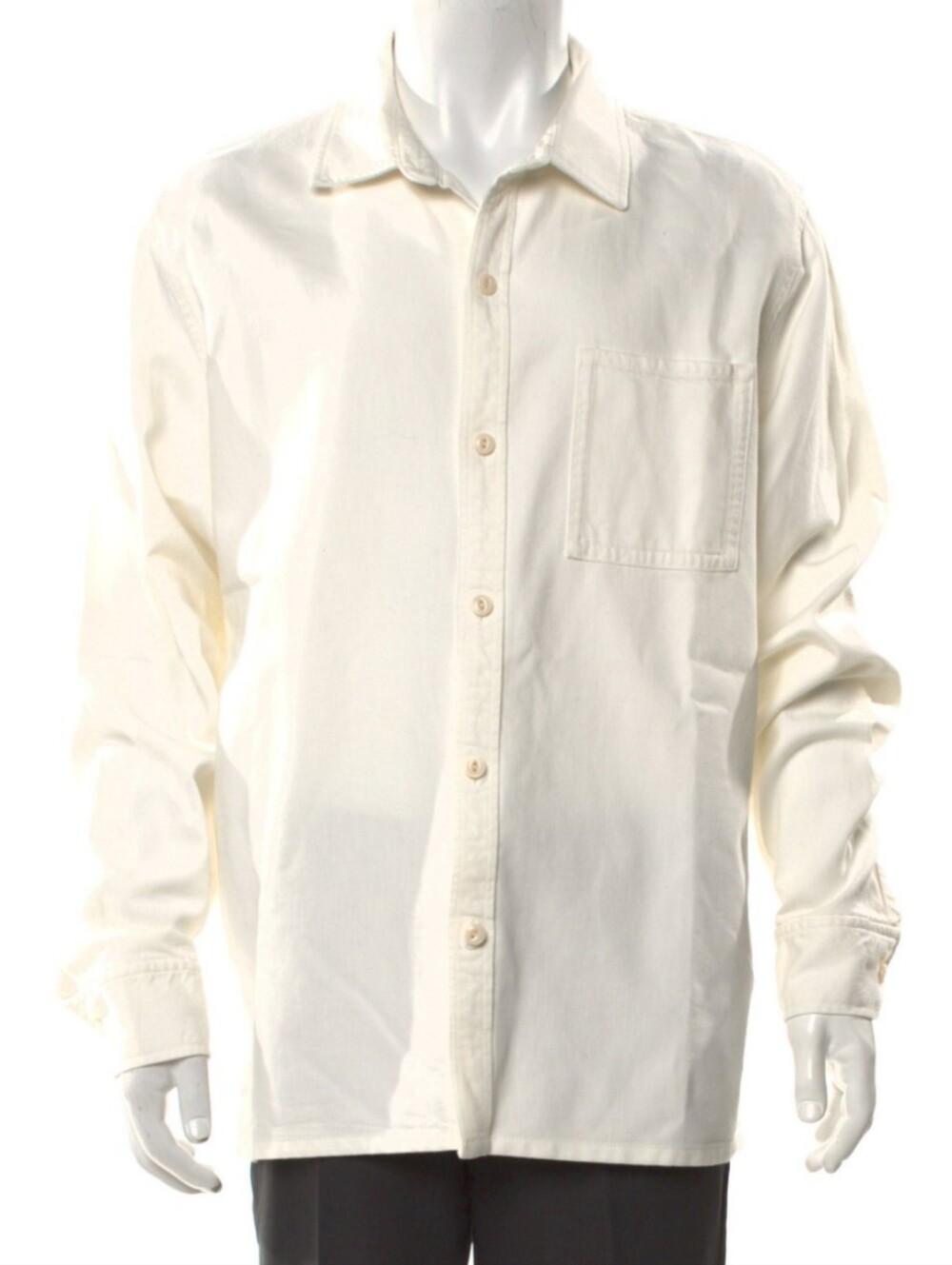 Kith Men's L Classic Long-Sleeve Button-Up Shirt in Off-White Preppy